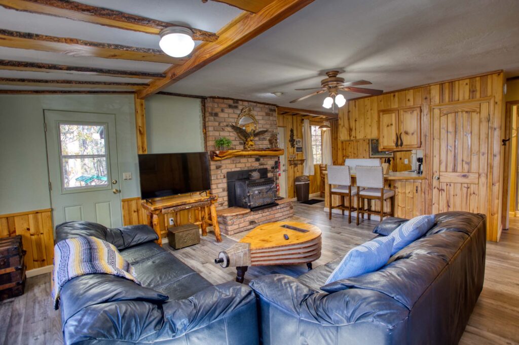 Cabin 3: Living Room into Kitchen View